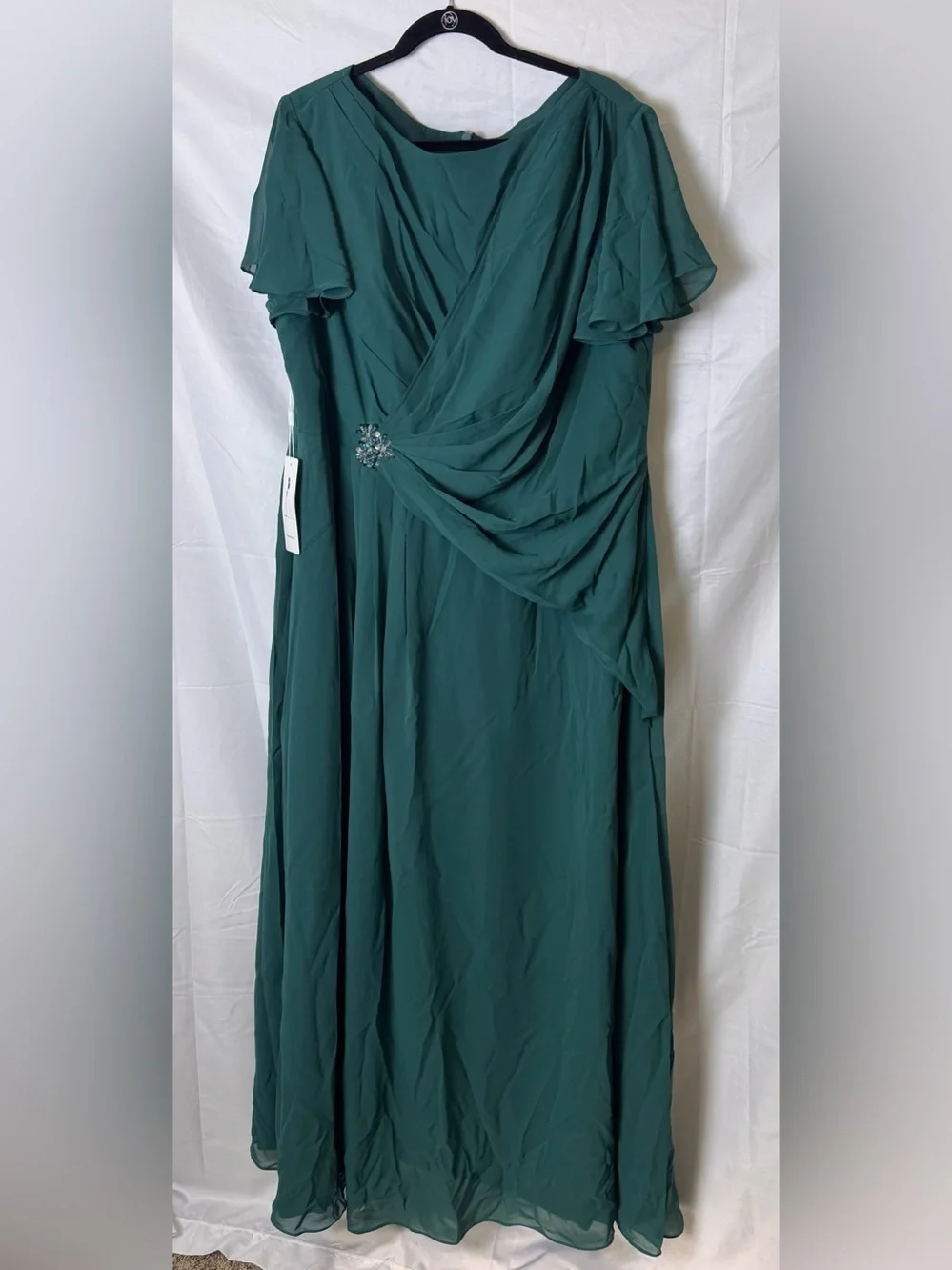 Mondressy Chiffon Formal Gown – Teal/Sage Green – NWOT – Plus Size